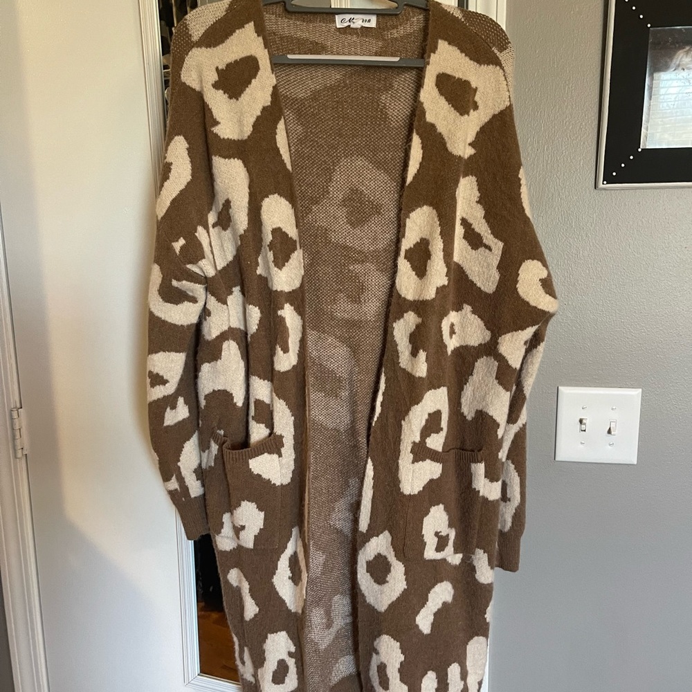 Leopard cardigan sweater